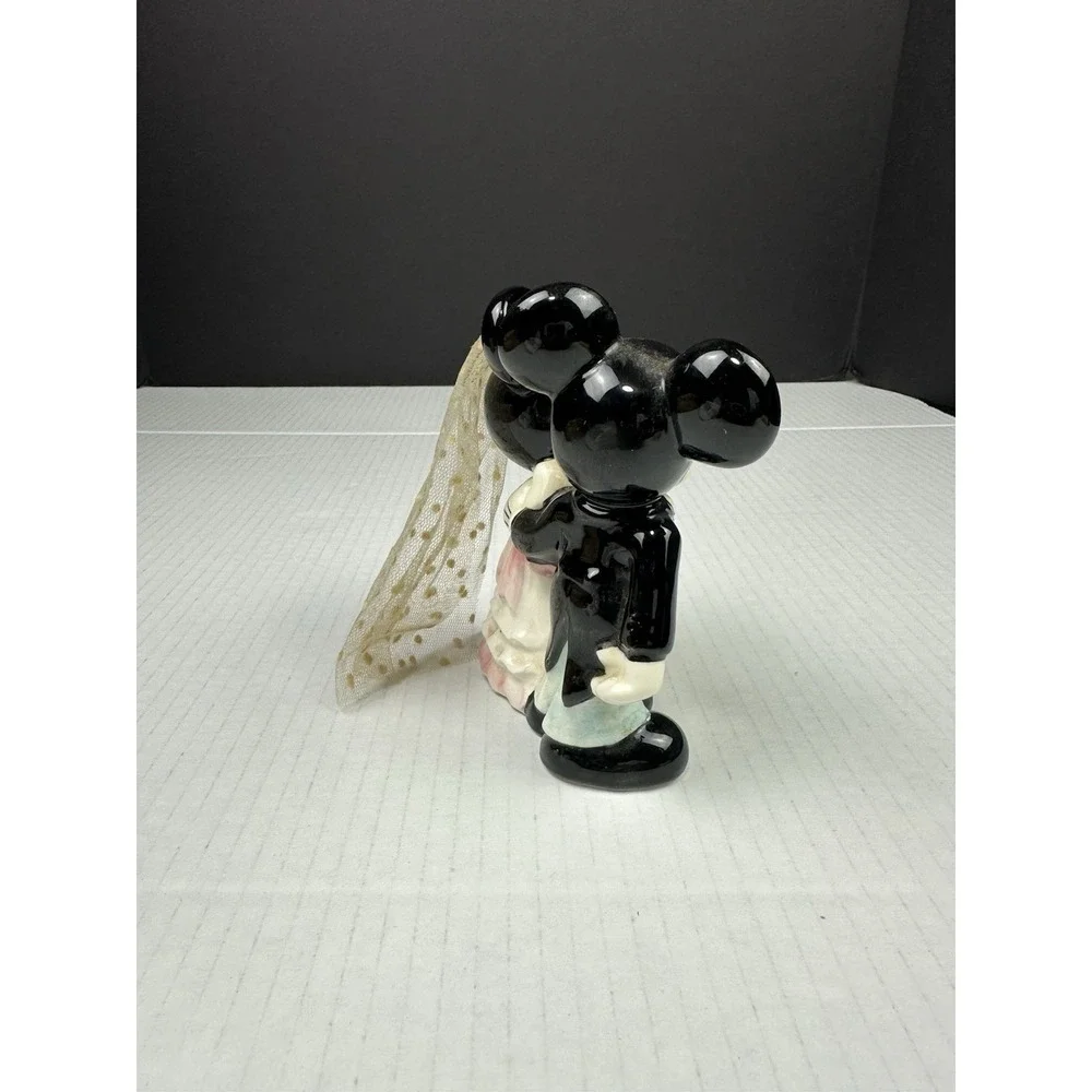 VTG Gift Mickey & Minnie Mouse Disney Bride Groom Wedding Cake Topper Figurine